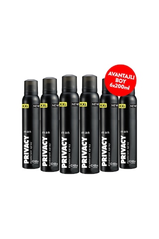 Privacy Man Erkek Sprey Deodorant 6x200 Ml