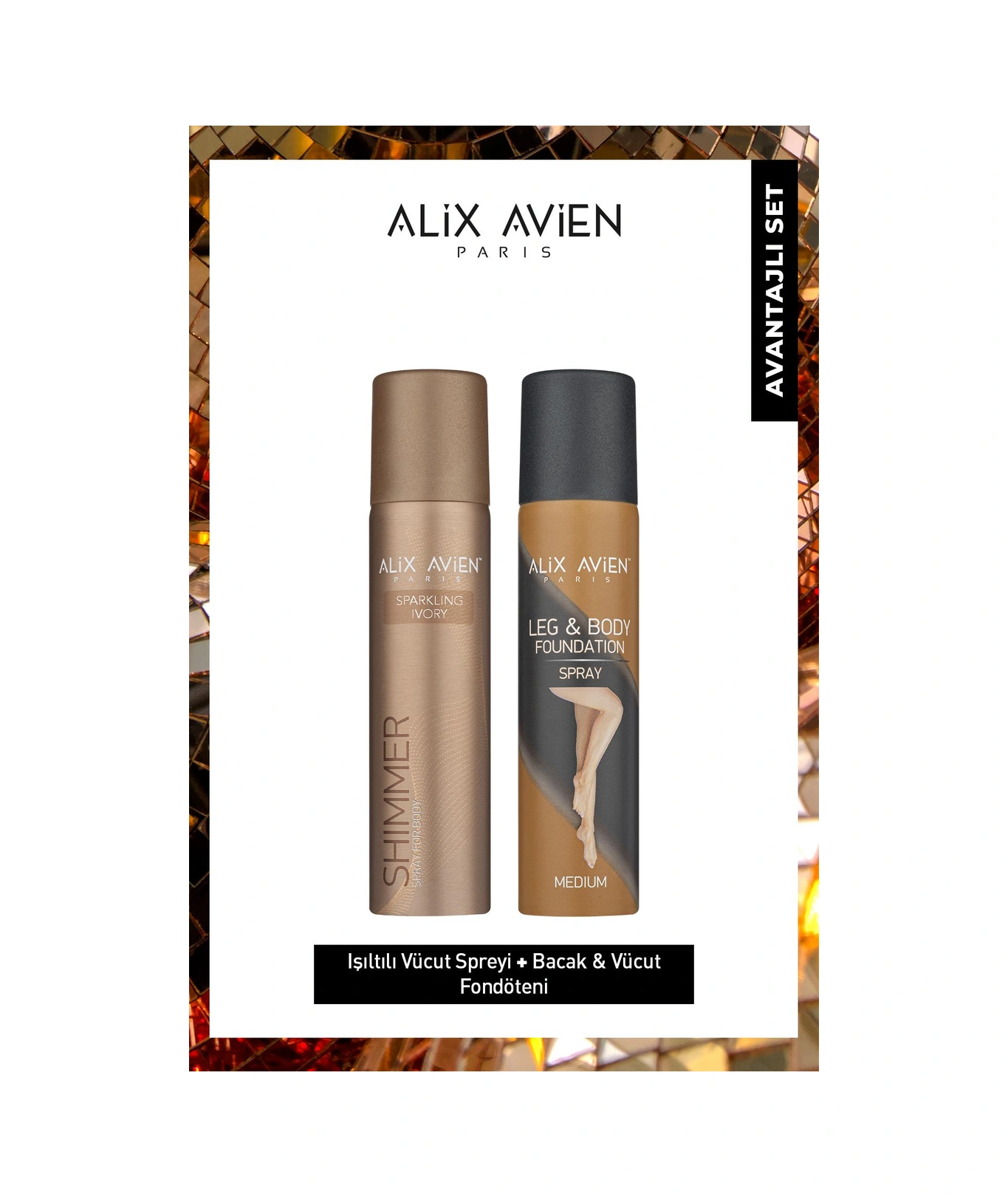 Alix Avien Uzun Süre Kalıcı Suya Dayanıklı Yüksek Kapatıcı Nemlendirici Etkili Işıltılı Bacak Fondöteni Seti 04