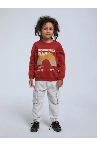 Jack Lions Erkek Bebek Downhill Yazılı Sweatshirt-14342 Kiremit