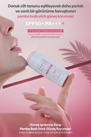 Missha A'pieu Power Block Tone Up Stick Güneş Kremi SPF50+ 15 G