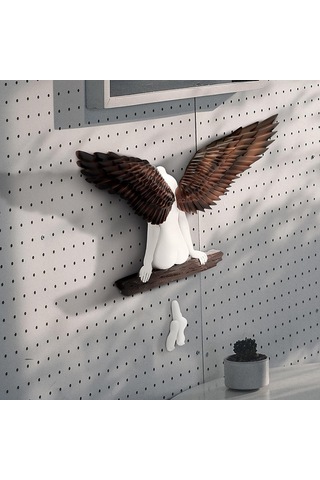 Homyl Reçine Melek Kanatları Sanat Heykeli Duvar Dekoru Dıy 20 Santimetre