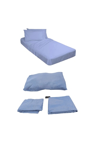 Askeri Nevresim Takımı: Mavi Çarşaf, Yastık Kılıfı Ve Nevresim -