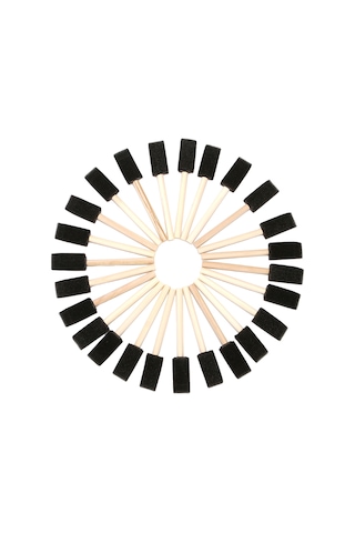 Vkemall Çocuklar İçin 25'li Ahşap Saplı Sünger Boyama Fırçası Seti - Yaratıcı Dıy Sanat Aktivitesi