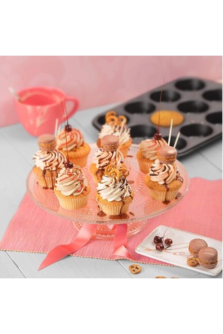 İbico İ22-376 Metal Muffin Ve Kek Kalıbı 12 Gözlü - Siyah Düz Çok Renkli