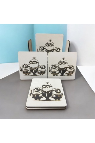 6 Lı Mdf Bardak Altlığı Dekoratif Ecceca1006 Karışık
