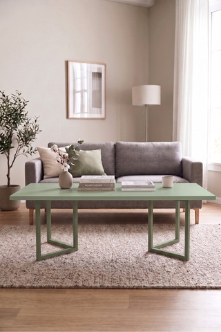 Blom Orta Sehpa Kayın Ahşap Ayaklı 120x60cm Ihlamur Yeşili Bl3-y