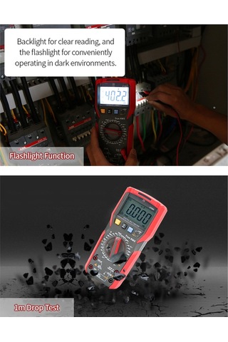 Unı-t Ut89x Yüksek Doğruluk El Mini Siyah Kırmızı Dijital Multimetre