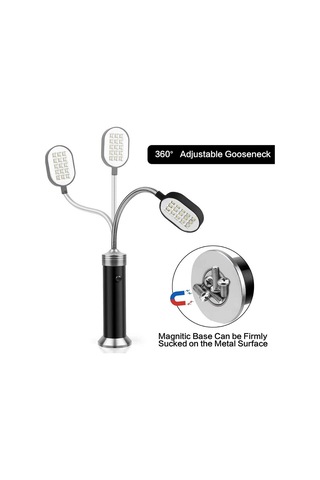 Yunboo 15led Fırın Işığı 360 Derece Ayarlanabilir Sürekli Mıknatıslı Çalışma Işığı Taşınabilir Kamp Işığı Siyah Çok Renkli