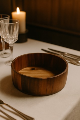 Oval Ahşap Kase 24.5 X 8 Cm Kahvaltı, Kurabiye Ve Atıştırmalık Kasesi Kahverengi