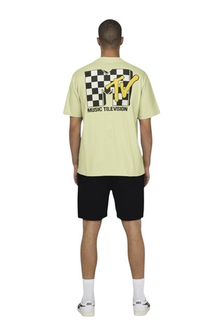 Only Erkek O Yaka T-shirt 22029523 Limon