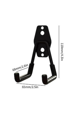 Microcase Çok Amaçlı Pvc Kaplamalı Kaymaz Metal Askılık Ağır Yük Askısı Depo Garaj Bahçe - Al5913 3 Adet Siyah