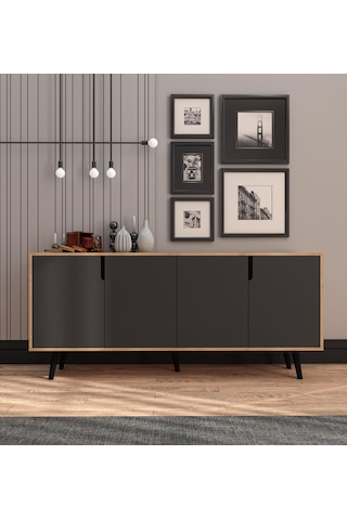 Latina Modern Konsol 180 Cm Safir Meşe - Antrasit