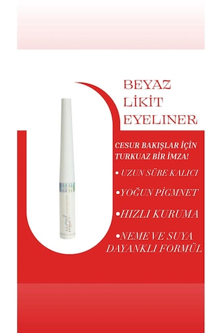 Mov Beyaz Likit Eyeliner 3.5 Gr Yoğun Pigmentli, Suya Dayanıklı Ve Uzun Süre Kalıcı Beyaz