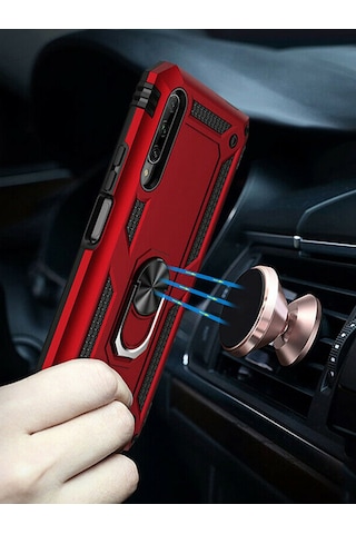 Huawei P30 Lite Kılıf Vega Tank Yüzüklü Standlı Silikon Koruma