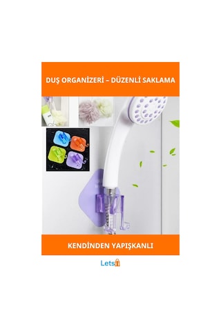 Kendinden Yapışkanlı Duş Başlığı Organizeri Çok Renkli