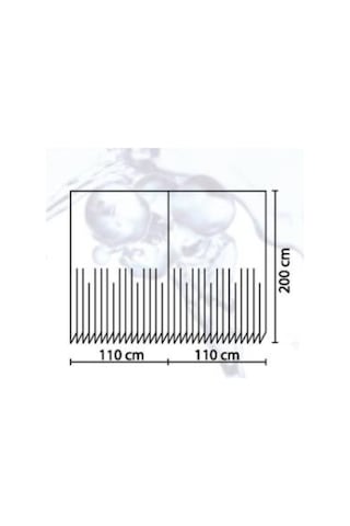 Zethome Jackline Banyo Duş Perdesi 10019 Çift Kanat 2X120X200 Çok Renkli