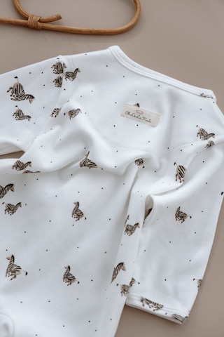 Oh La La Koala Zebra Baskılı Calmy Serisi Fermuarlı Tulum Beyaz