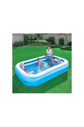 Bestway Aile Havuzu 12819, Şişme Jumbo Dikdörtgen, 211x132x46cm, Çok Renkli