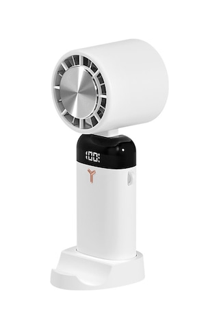 Ximistore9 S3213 Beyaz Çift Fonksiyonlu Foldable Fan: Soğutma Özelliği, 3 Hız Seviyesi, Telefon Tutucu, 3600mah Pil Ve Pil Göstergesi Beyaz
