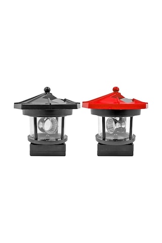 Cbtx Bahçe Aydınlatma Açık Su Geçirmez Led Güneş Dönen Deniz Feneri Bahçe Dekorasyon İndüksiyon Peyzaj Işığı Siyah