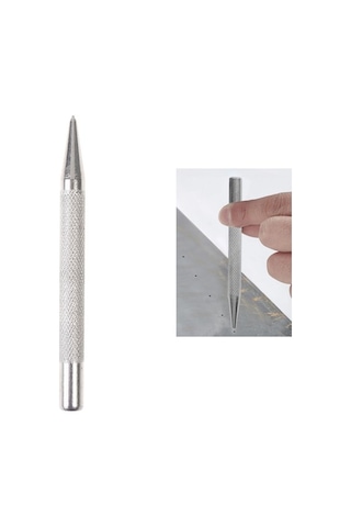 Wealthglow Merkez Pim Zımbası Kaymaz Metal Matkap Işaretleme Merkezi Zımba Aletleri Matkap Ucu Karşılaşması Gümüş 6cmgo5