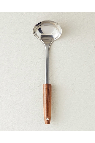 Woody Ladle Çelik Kepçe Kahve