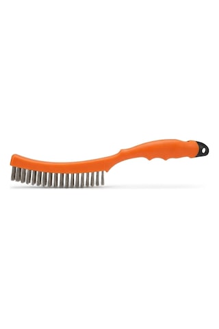 Eltos Etf130 Profesyonel Çelik Tel Fırça 14" Ergonomik Kaymaz Plastik Saplı Metal Pas Sökücü, İnatçı Boya Ve Korozyon Temizleyici, Kaynak Öncesi Hazırlığı Ve Çapak Alma İçin Endüstriyel Tel Fırça