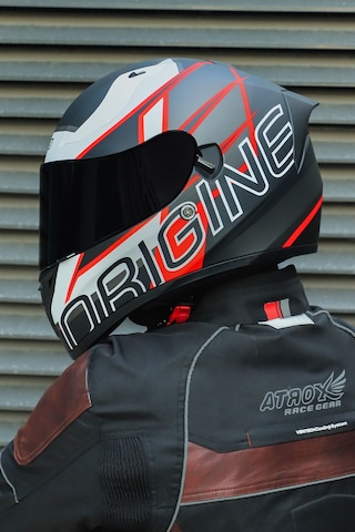 Strada Competition Beyaz-kırmızı-siyah Kask Güneş Vizörlü C1 Beyaz