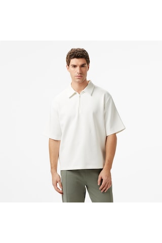 Nautica Erkek Ekru Regular Fit Polo Yaka T-shirt Düz K57355t Krem
