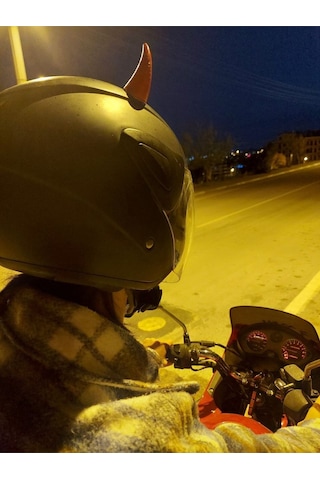 Kask Için Şeytan Boynuzu - Kask Süsü Diğer