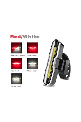 Forte Gt Bisiklet Usb Şarjlı Led Kırmızı Beyaz Xbyc 6017 Siyah