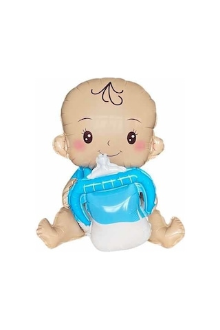 Vıp Yüksek Kalite 2 Adet Erkek Bebek Folyo Balon 66 Cm Yeni Doğan Erkek Folyo Balon Biberonlu Bebek Renkli