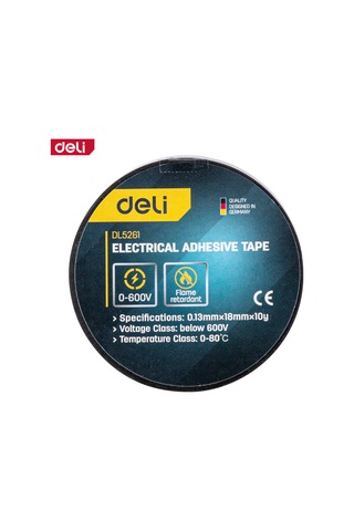 Delı Elektrik Yalıtım Bandı 0.13mm 18mm 10m Siyah İzolasyon Bandı