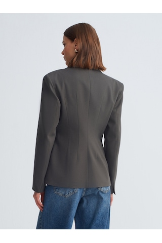 Dilvin 60774 Fitted Kesim Vatkalı Blazer-haki Haki