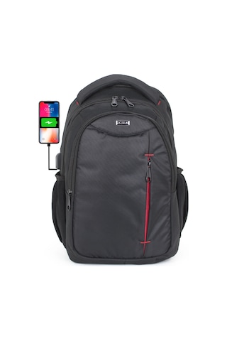 Case Club Usb Aparatlı Laptop Sırt Çantası 15.6 İnç Su Geçirmez Kumaş