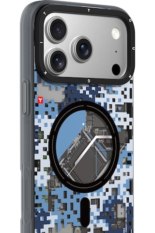 Apple Uyumlu iPhone 17 Pro Kılıf M-safe Şarj Özellikli Youngkit Camouflage Sykell Serisi Kapak Mavi Mavi