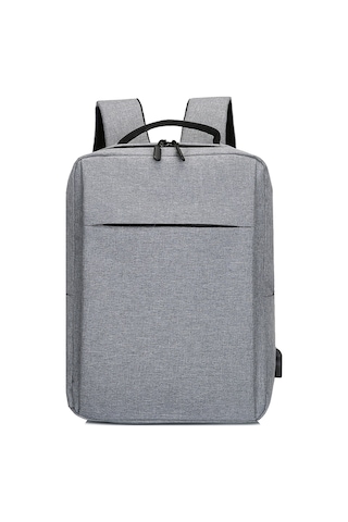 Neevoyu 17 İnç Usb Dışarıda Çıkışlı Oxford Kumaş Laptop Sırt Çantası - Büyük Kapasiteli İş & Seyahat Çantası Açık Gri Çok Renkli