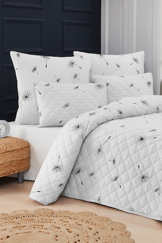 İbiza Çift Kişilik Kapitone Dolgulu Pike 4 Mevsim Baklava Dsn Yastık Kılıfı Dahil 200x230cm Beyaz