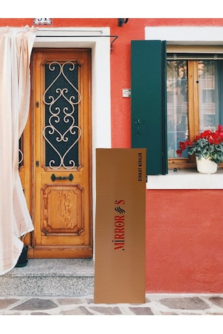 Siyah Ahşap Çerçeve Ayna Boy Ayna Duvar Hol Ayna 130x45