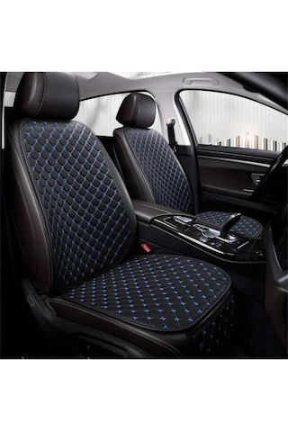 Araba Koltuk Deri Minderi 7'li Parça Ön Ve Arka Oturak Sırt Dayama Minder Siyah Mavi