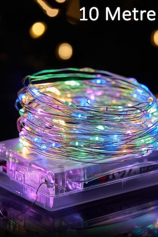 10 Metre Rgb Peri Tel Led Pilli Dekoratif Parti Süsü