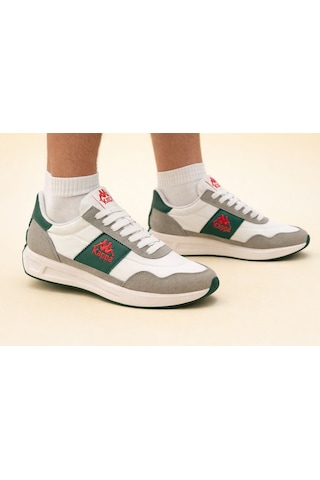 Kappa Santo Erkek Günlük Outdoor Sneaker Kaymaz Taban Nefes Alabilir Tekstil Malzeme Darbe Korumalı Ayakkabı Beyaz