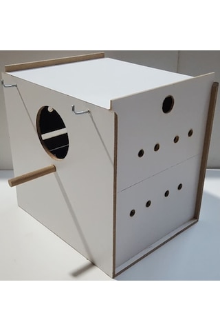 Muhabbet Yuvalik-çi̇ft Sürgülü - Plasti̇k Folluk -Ahşap Mdf Yuva