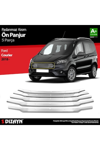 S-Dizayn  Ford Courier Krom Ön Panjur 5 Prç. 2018 Ve Üzeri