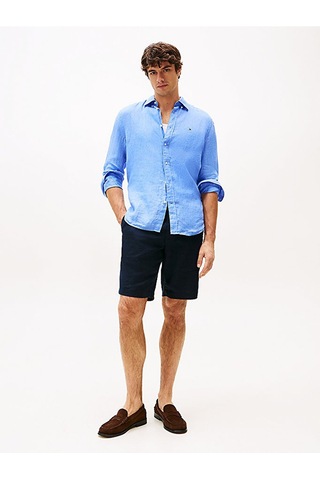 Tommy Hilfiger Harlem Po Lınen Short Erkek Mavi Şort - Mw0mw37804