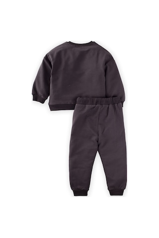 Cigit Basic Karyoka Detaylı Sweatshirt Takım 3-8 Yaş Antrasit Antrasit