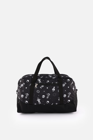 İcone Bag Baskılı Spor Çanta, Cepli Spor Çanta, Fermuarlı Detaylı Çocuk Spor Çanta, Siyah