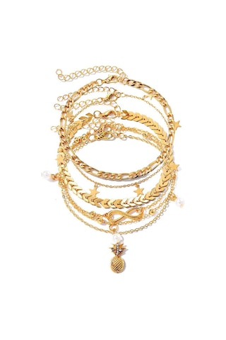 Ananas Deluxe İnci Bilezik Moda Yıldız Kolye Çok Yönlü Süsler Zarif Charm Mizaç Plaj Bohem Kadın Ayak Zinciri Çok Renkli