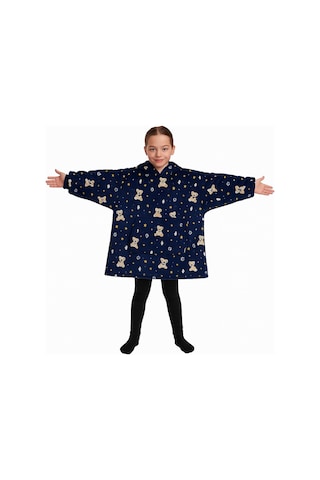 Çocuk Giyilebilir Battaniye Wellsoft Unisex Oversize Lacivert