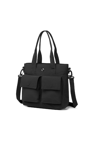 Smart Bags Siyah Ultra Hafif Kumaş Günlük Büyük Boy Kadın Omuz Çantası